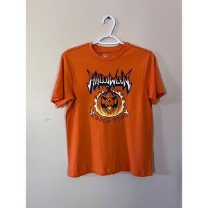 Wonder Nation Boys Large Husky (10-12) Orange Short Sleeve Halloween T-Shirt